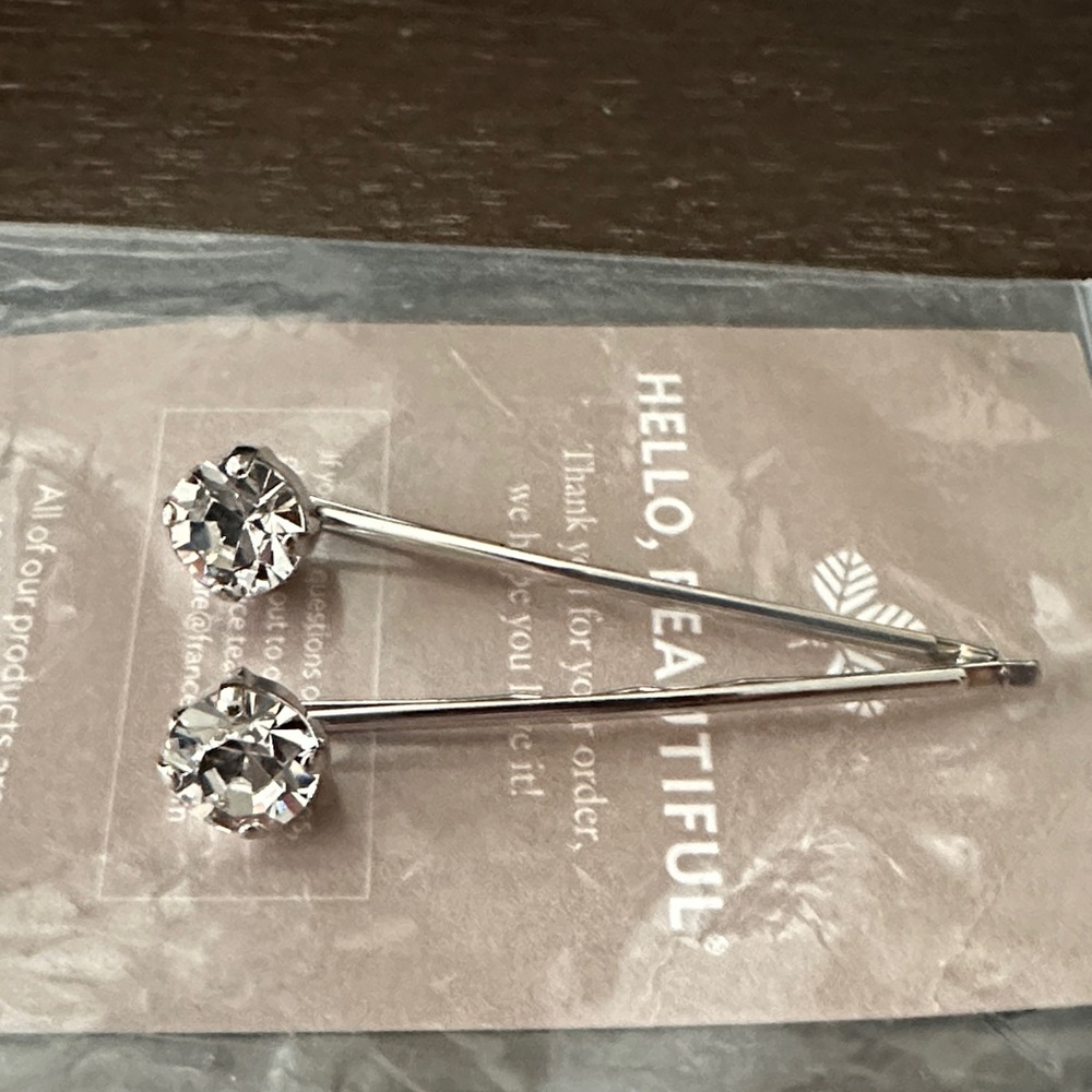 Silver Crystal Hair Pins